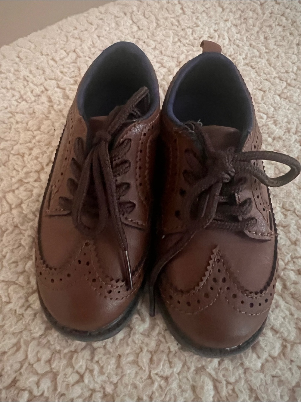 Carter's Brown Kids Wingtip Lace-Up Dress Shoes